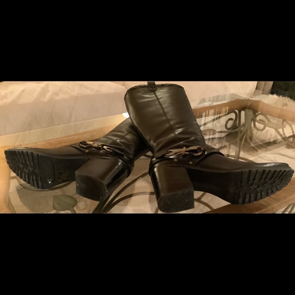 Jessica Simpson black leather boots Lanasi sz 10 40 LN! - Picture 3 of 3